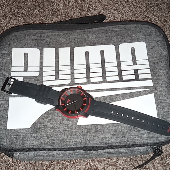 Puma Analog Three-Hand Black Silicone Watch 45MM - Picture 2 of 3